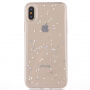 Gekleurde hoes met glitter voor iPhone XS / iPhone X - sterren en stippen - doorzichtig