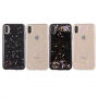 Gekleurde hoes met glitter voor iPhone XS / iPhone X - sterren en stippen - doorzichtig