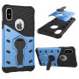 Super bestendige hoes met standaard voor iPhone XS/iPhone X X - blauw