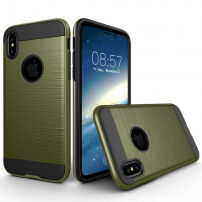 Bestand beschermhoes iPhone XS / iPhone X - geborstelde textuur - donkergroen