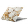 Matte hoes voor MacBook Pro 13" (A1706 / A1708 / A1989 / A2159) - wit-goud marmer