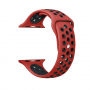 Siliconen band voor Apple Watch 42mm / 41mm / 40mm / 38mm - rood-zwart