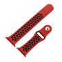 Siliconen band voor Apple Watch 42mm / 41mm / 40mm / 38mm - rood-zwart