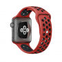 Siliconen band voor Apple Watch 42mm / 41mm / 40mm / 38mm - rood-zwart
