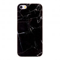 Beschermende plastic hoes voor iPhone 5 / 5S / SE (2016) - zwart marmer