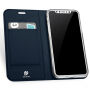 DUX DUCIS-koffer met statief en documentcompartimenten voor Apple iPhone XS - donkerblauw
