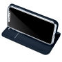 DUX DUCIS-koffer met statief en documentcompartimenten voor Apple iPhone XS - donkerblauw
