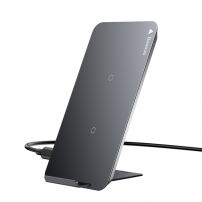 BASEUS Qi-oplaadstandaard met breed laadoppervlak voor iPhone - zwart