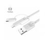 MCDODO USB kabel met bliksem / micro USB / USB-C connectoren voor Apple iPhone - 1m - wit