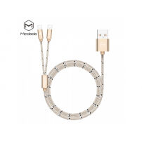 MCDODO USB-kabel met twee bliksemaansluitingen voor Apple iPhone - 1m - goud