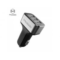 MCDODO Autolader met drie poorten (5V / 5.2A) voor Apple iPhone / iPad / iPad / MCDODO autolader met drie poorten (5V / 5.2A) voor Apple iPhone / iPad / iPod - grauw