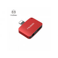 MCDODO-reductie met bliksem en 3,5-aansluiting voor Apple iPhone - rood