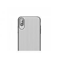 MCDODO beschermhoes met kunststof patroon voor Apple iPhone XS - zilver