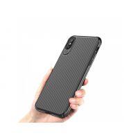 MCDODO beschermhoes met kunststof patroon voor Apple iPhone XS - zwart