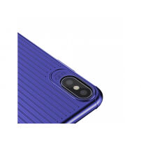 MCDODO beschermhoes met kunststof patroon voor Apple iPhone XS - blauw