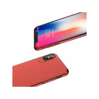 MCDODO beschermhoes met kunststof patroon voor Apple iPhone XS - rood