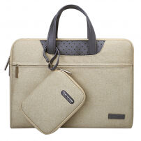 Elegante draagtas met kleine portemonnee voor in de winkel. Apple MacBook Pro 15" - beige/grijs