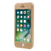 Gehard deksel voor de gehele omtrek van de telefoon inclusief beschermend glas voor iPhone SE (2016) / 5S / 5S / 5 - goud