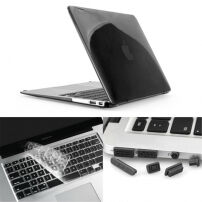 ENKAY Afdekking met afdekraster en stekkers voor MacBook Air 13" (A1237, A1304, A1369, A1369) - zwart