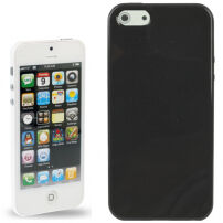 Beschermende, glanzende en glanzende rugzijde van zacht plastic voor Apple iPhone 5 / 5S / SE (2016) - zwart