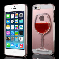 Kunststof deksel met vloeibare wijn in plastic glas voor Apple iPhone SE (2016) / 5S