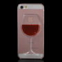 Kunststof deksel met vloeibare wijn in plastic glas voor Apple iPhone SE (2016) / 5S