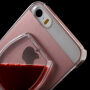 Kunststof deksel met vloeibare wijn in plastic glas voor Apple iPhone SE (2016) / 5S