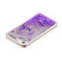 Beschermhoes met zwevende pailletten voor Apple iPhone SE (2016) / 5S - violet met harten