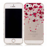 Zachte plastic hoes voor Apple iPhone SE (2016) / 5S - harten en bloemen