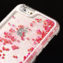 Beschermhoes met bewegende pailletten voor Apple iPhone 6 / 6S - rode harten