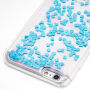 Afdekking met drijvende pailletten voor Apple iPhone 6S Plus / 6 Plus - met blauwe harten