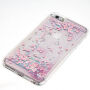 Afdekking met drijvende pailletten voor Apple iPhone 6S Plus / 6 Plus - roze met harten