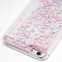 Afdekking met drijvende pailletten voor Apple iPhone 6S Plus / 6 Plus - roze met harten
