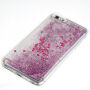 Afdekking met drijvende pailletten voor Apple iPhone 6S Plus / 6 Plus - violet met harten