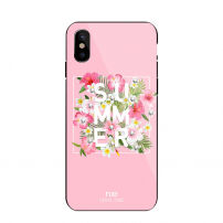 NXE beschermend plastic deksel met gehard glas coating voor Apple iPhone XS - rozig