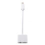 Reductie met bliksem en 3,5-connector voor de reductie met bliksem en jack 3,5-connector voor het gelijktijdig opladen en beluisteren van muziek voor iPhone - wit