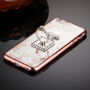 Luxe hoes met zilveren houder met stenen voor Apple iPhone 6 Plus