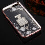 Luxe hoes met zilveren houder met stenen voor Apple iPhone 6 Plus