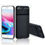 Elegante overtrek met geborstelde textuur voor Apple-iPhone 8 Plus / 7 Plus - zwart