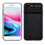 Elegante overtrek met geborstelde textuur voor Apple-iPhone 8 Plus / 7 Plus - zwart