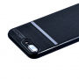 Elegante overtrek met geborstelde textuur voor Apple-iPhone 8 Plus / 7 Plus - zwart