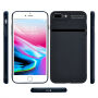 Elegante overtrek met geborstelde textuur voor Apple-iPhone 8 Plus / 7 Plus - zwart