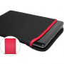 Dubbelzijdige neopreen envelop voor iPad tot 11" / MacBook tot 12" - rood / zwart