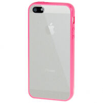 Ultradunne hoes met gekleurd frame voor Apple iPhone 5 / 5S / SE (2016) - rozig