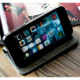 Beschermende flip case gemaakt van kunstleer Apple iPhone 5 / 5S / SE (2016) - grijs