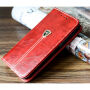 Beschermende flip case gemaakt van kunstleer Apple iPhone 5 / 5S / SE (2016) - rood