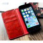 Beschermende flip case gemaakt van kunstleer Apple iPhone 5 / 5S / SE (2016) - rood