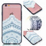 Beschermend plastic deksel met zwart frame voor Apple iPhone 6S Plus / 6 Plus - blauw-wit kant