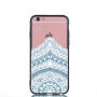 Beschermend plastic deksel met zwart frame voor Apple iPhone 6S Plus / 6 Plus - blauw-wit kant