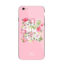 NXE beschermend plastic deksel met gehard glas coating voor Apple iPhone 6 Plus - rozig